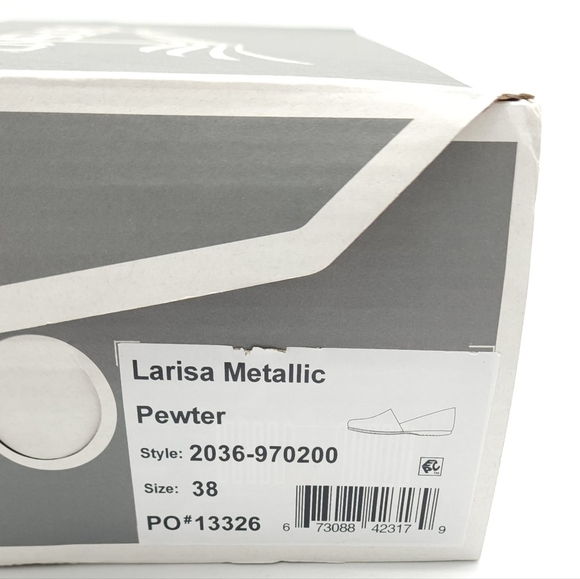 Dansko Larisa Women's Metallic Pewter Slip On Flats Size 7.5-8 EU 38 - Picture 2 of 9